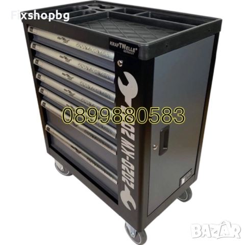 Шкаф-количка с инструменти с 7 рафта Kraftwelle, снимка 3 - Други инструменти - 51563385