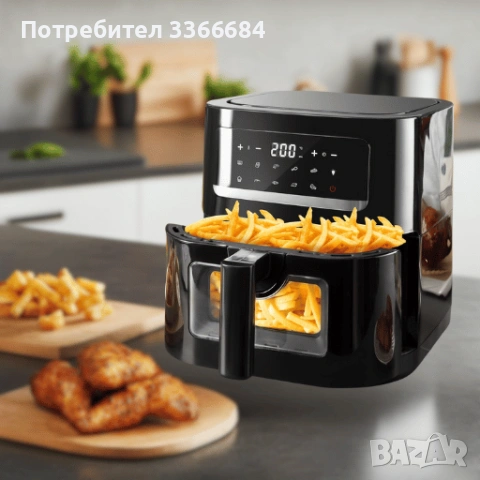 Фритюрник Emphsism Airfryer XXL 7L 1700W с дигитален LED сензорен екран, 10 програми, 