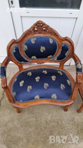 Кресла ретро орехов масив №28, снимка 2 - Дивани и мека мебел - 54076372