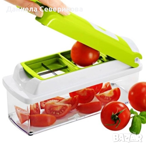 Кухненско Ренде за зеле, моркови с контейнер - N i c e r Dicer Plus от 13 части, снимка 4 - Аксесоари за кухня - 52975297