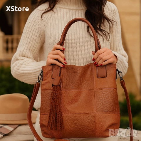 Ежедневна дамска чанта тип торба, през рамо, снимка 3 - Чанти - 52572140