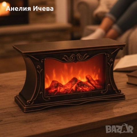 Декоративна LED камина с реалистичен ефект на пламък и жарава, снимка 3 - Лед осветление - 51926496