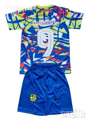 Детски футболен екип Барселона Левандовски комплект Barcelona Lewandowski 