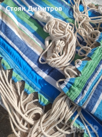 Прекрасен здрав хамак изработка памук ,удобен, допълнително захващане 