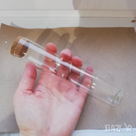 Епруветки стъклени с корк декоративно шишенце дълго с тапа, снимка 3 - Декорация за дома - 53469267