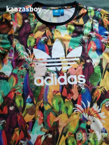 adidas Originals X Farm Passaredo T-Shirt - страхотна дамска тениска КАТО НОВА Л, снимка 5 - Тениски - 49653141
