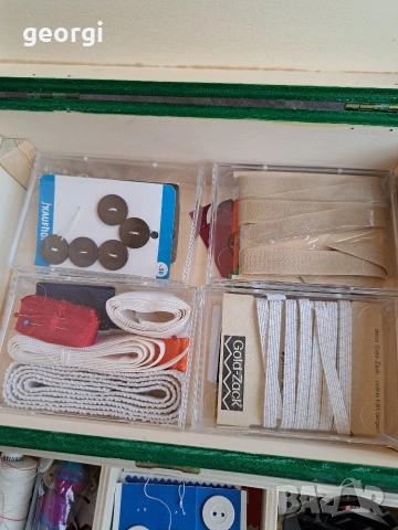 дървена кутия несесер с шивашки принадлежности 34/4, снимка 3 - Антикварни и старинни предмети - 54095158