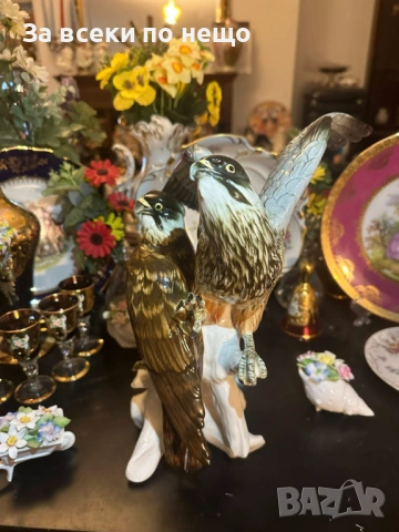 Karl Ens Germany - “ Соколите” уникална красота на семейство птици с височина 35 см Код P1929, снимка 11 - Декорация за дома - 53389087