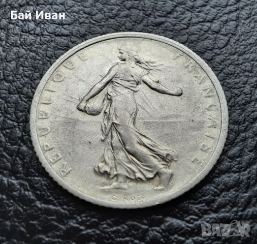 Стара сребърна монета 1 франк 1916 г. Франция- перфектна!, снимка 2 - Нумизматика и бонистика - 45493972