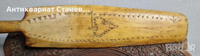 Стара дървена скандинавска шпатула/бъркалка, снимка 5 - Антикварни и старинни предмети - 53981238