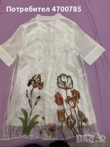 .Нова рокля на Veinfuns , къс ръкав, с бродерия отпред и отзад, с тюл. 