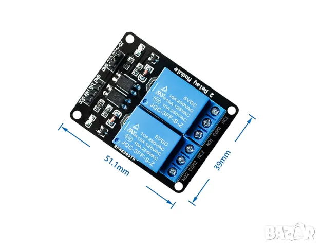 2 канален релеен модул на 12V With Optocoupler Protection, снимка 6 - Друга електроника - 46913757