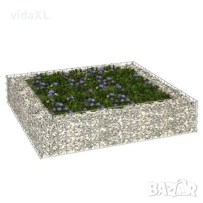 vidaXL Габион повдигната леха, поцинкована стомана, 100x100x20 см（SKU:151311）, снимка 2 - Други - 49258453