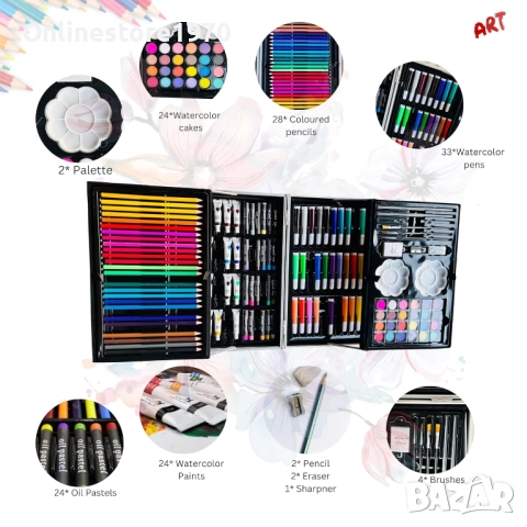 Детски комплект за рисуване с 145 части в куфарче -20% НАМАЛЕНИЕ , снимка 2 - Рисуване и оцветяване - 52517093