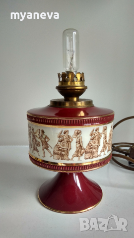 Порцеланова, ръчно изработена лампа от Италия, Флоренция. , снимка 7 - Настолни лампи - 45062015