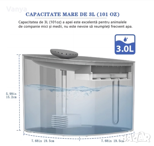 Автоматичен диспенсър за вода за животни, снимка 4 - За котки - 52257030