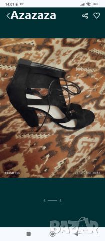 Обувки с цип и връзки от велур , снимка 1 - Дамски обувки на ток - 46396374