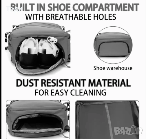 Компактна и здрава раница за кабинен/ръчен багаж – самолет, пътуване, снимка 7 - Куфари - 53304708