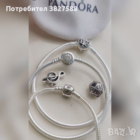 Сребърни гривни с печат Pandora , снимка 1 - Гривни - 45401180