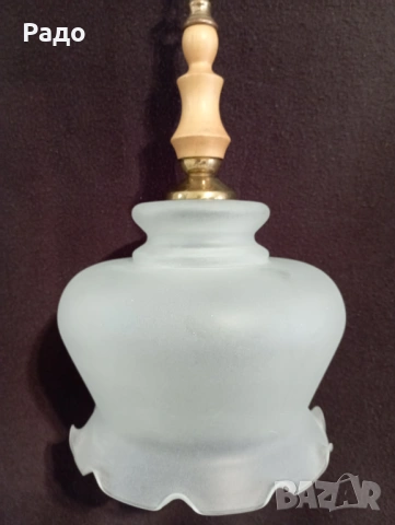 Красив полилей с голям стъклен абажур, снимка 2 - Полилеи - 54081198