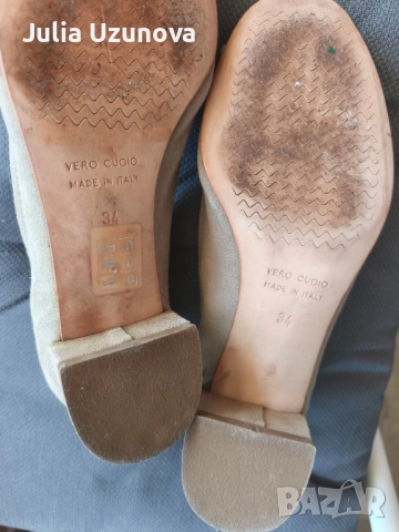 Велурени обувки с малък ток - 34 номер , снимка 3 - Дамски обувки на ток - 51712113