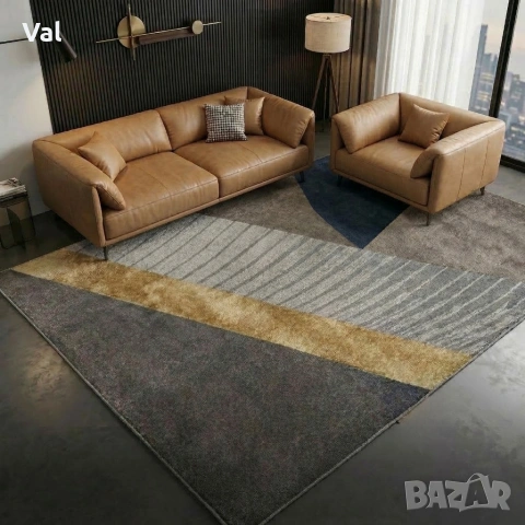 Модерен килим за хол 120х160см - Абстрактни дизайни и 3D ефект, Противоплъзгащ, снимка 3 - Килими - 53882158