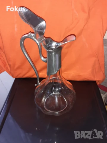 Прекрасна кана графа посребрена маркирана Dumanoir Etain, снимка 3 - Антикварни и старинни предмети - 50918929