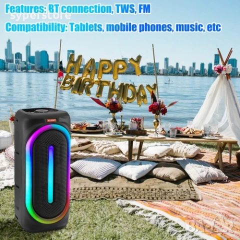 🔊 Тонколона преносима, Bluetoot, караоке, Digital One SP01111, MS-2038BT, 2x25w, безжична, блутут, , снимка 4 - Bluetooth тонколони - 50785939