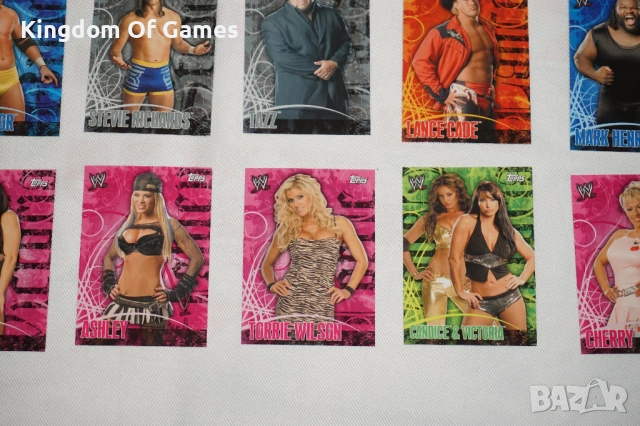 WWE Албум с WWE 26 Кеч Карти Topps Shad/Victoria/Ashley/Torrie Wilson/Daivari/Tazz/Mark Henry/, снимка 8 - Колекции - 54275216