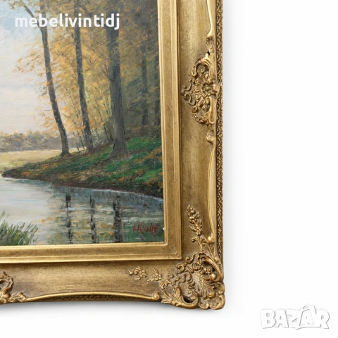 Маслена картина – пейзаж в стила на Английското училище, снимка 3 - Картини - 53639906