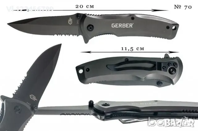 Нож Gerber 85 х 196 полу-автоматичен-2 модела, снимка 5 - Ножове - 48338788