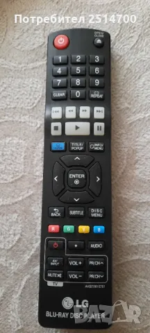 LG BLU-RAY DISC PLAYER Remote Control, снимка 1 - Дистанционни - 38287254