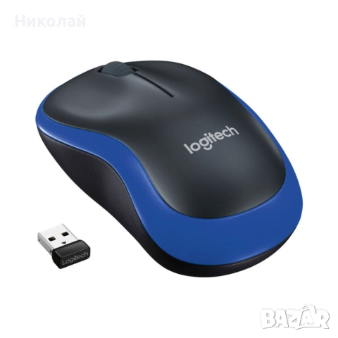 Мишка LOGITECH M185 BLUE 910-002236 син цвят, безжична връзка