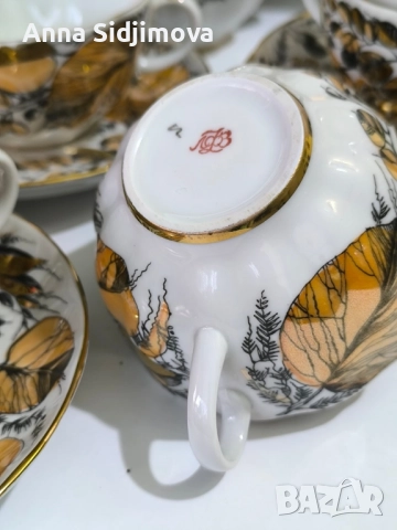 Руски порцелан ЛФЗ сервиз за чай , снимка 2 - Сервизи - 51673920