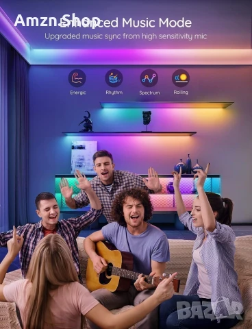 Govee h619e RGBIC LED ленти 2х10м. Smart лента Alexa, снимка 6 - Лед осветление - 50633981