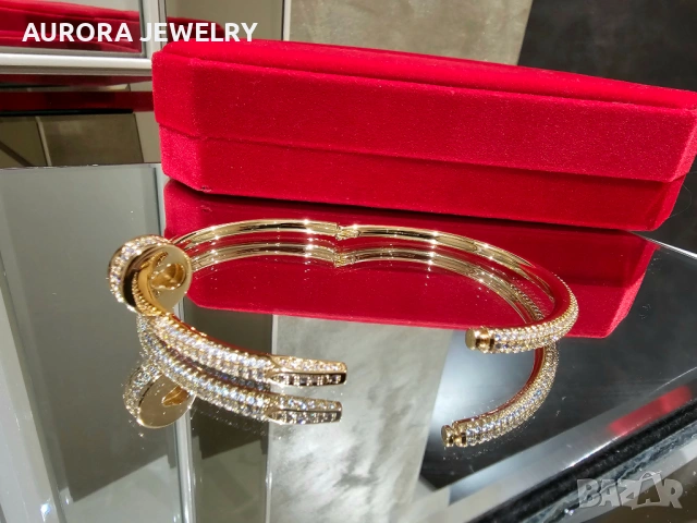 CARTIER Nail Juste un Clou Rose Gold Large Paved Diamonds Гривна Пирон, снимка 7 - Гривни - 53007382