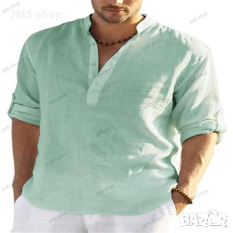 Мъжка лятна едноцветна риза, 7цвята , снимка 8 - Ризи - 45305692