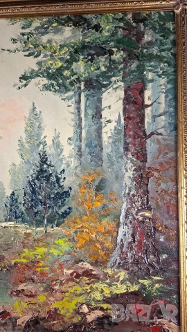 Картина масло върху платно - пейзаж с мост, в барокова рамка, снимка 4 - Картини - 52665969