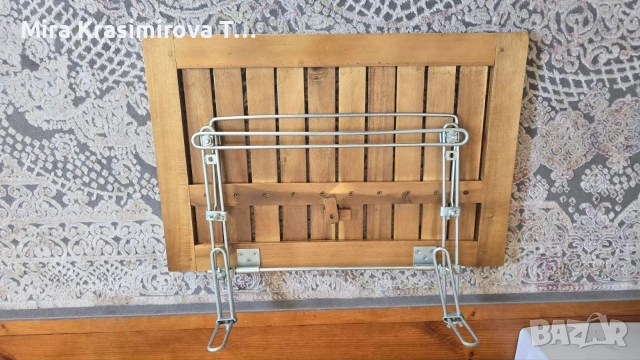 Акациева сгъваема масичка за балкон, снимка 4 - Маси - 53718447