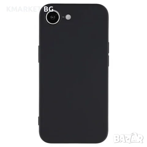 Силиконов кейс и Протектор iPaky матиран, За iPhone 16e, Черен, снимка 1