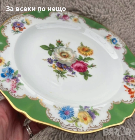 Limoges France  “ Слъчеви цветя” - великолепни цветя и централен букет в злато Код P1911, снимка 2 - Декорация за дома - 53363534