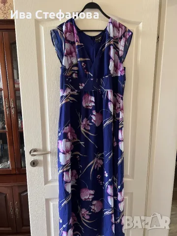 Нова дълга феерична  елегантна рокля флорален принт цветя, снимка 2 - Рокли - 50208435