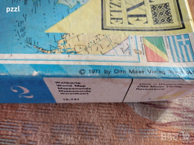 Пъзел "World Map” Ravensburger 1971г. 1500 части, снимка 4 - Пъзели - 53698712