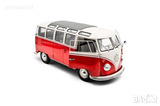 Volkswagen VW T1 Samba Bus 1962 - мащаб 1:18 на Solido моделът е нов в кутия, снимка 15 - Колекции - 52151896