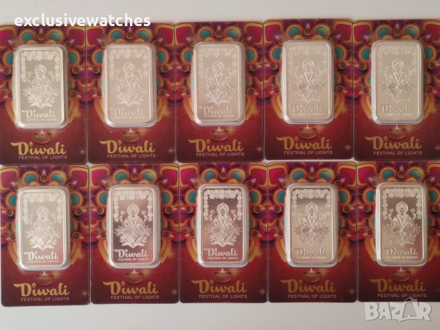 1 oz 999 чисто сребро PAMP Suisse Diwali Festival of Lights, снимка 3 - Нумизматика и бонистика - 52501627