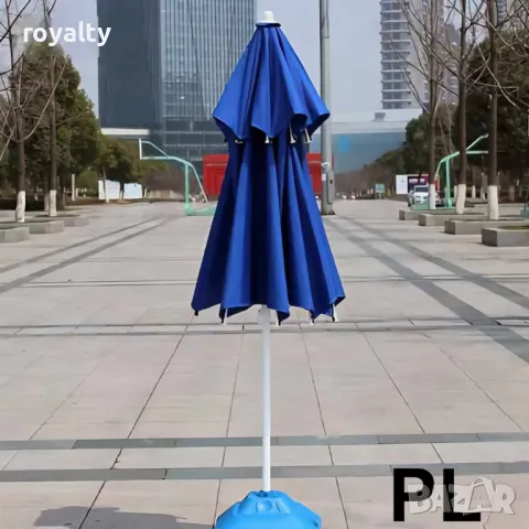 Градински чадър с UV защита с ветроустойчива клапа и двоен покрив – 220/220 см, снимка 4 - Градински мебели, декорация  - 50394371