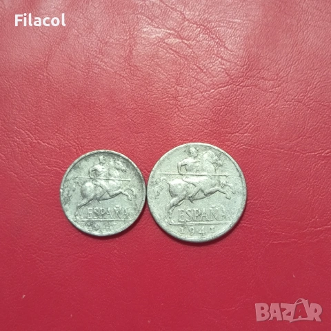 5 и 10 сентимос 1941 Испания, снимка 2 - Нумизматика и бонистика - 53253059