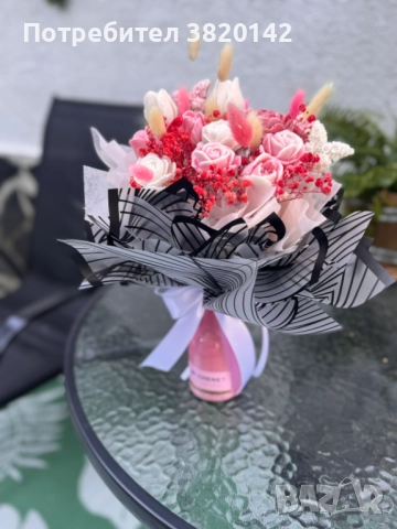 Нежен подарък от вечни ароматни сапунени цветя , снимка 3 - Декорация за дома - 52319554