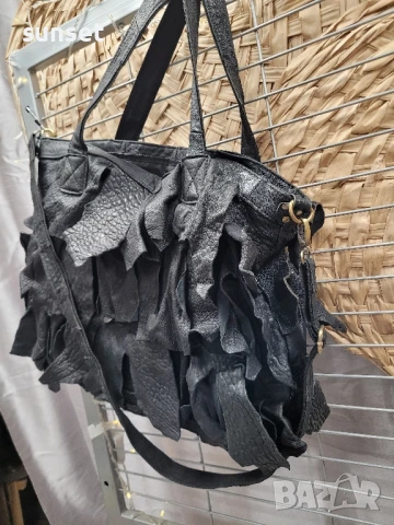 ЕСТЕСТВЕНА кожа голяма чанта рошава, ЕКСТРАВАГАНТНА!, снимка 13 - Чанти - 50655059