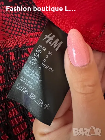 Лятна ефирна тънка червена риза ❤️ 38 размер ❤️ марка H&M ™️, снимка 5 - Ризи - 46957877